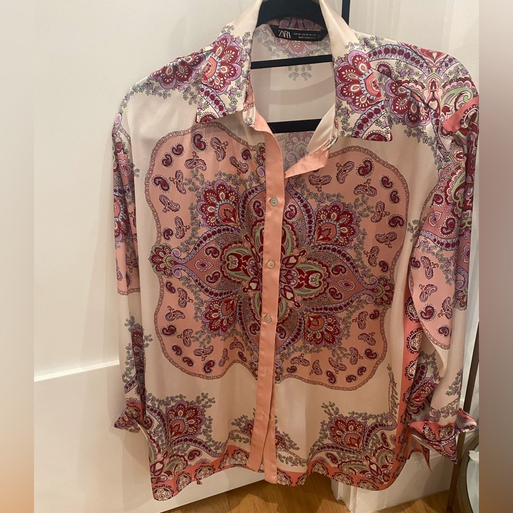 Zara Colorful Button-down Top
